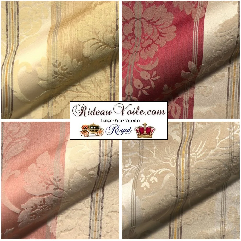 Textile ameublement non feu ignifuge Baroque rouge rayé mètre rideau – Image 5