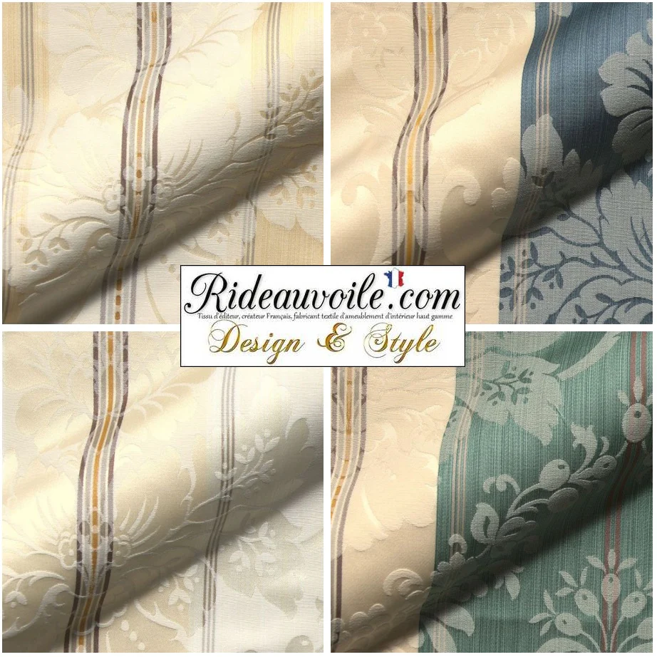 Textile ameublement non feu ignifuge Baroque rouge rayé mètre rideau – Image 4